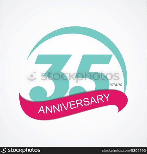 Template Logo 35 Anniversary Vector Illustration EPS10. Template Logo 35 Anniversary Vector Illustration