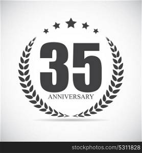 Template Logo 35 Years Anniversary Vector Illustration EPS10. Template Logo 35 Years Anniversary Vector Illustration
