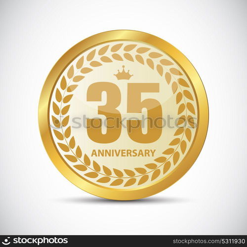 Template Logo 35 Years Anniversary Vector Illustration EPS10. Template Logo 35 Years Anniversary Vector Illustration