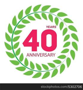 Template Logo 40 Anniversary in Laurel Wreath Vector Illustration EPS10. Template Logo 40 Anniversary in Laurel Wreath Vector Illustratio