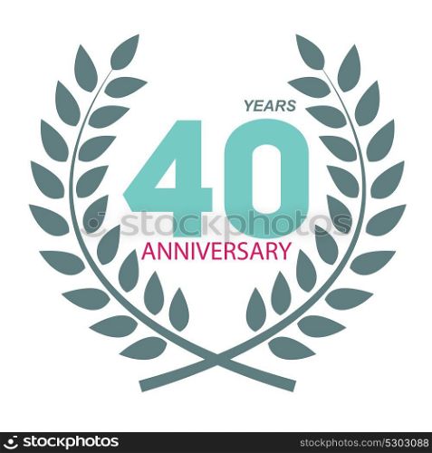 Template Logo 40 Anniversary in Laurel Wreath Vector Illustration EPS10. Template Logo 40 Anniversary in Laurel Wreath Vector Illustratio