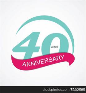Template Logo 40 Anniversary Vector Illustration EPS10. Template Logo 40 Anniversary Vector Illustration
