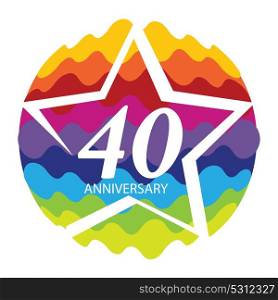 Template Logo 40 Anniversary Vector Illustration EPS10. Template Logo 40 Anniversary Vector Illustration