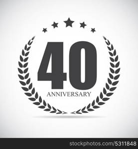 Template Logo 40 Years Anniversary Vector Illustration EPS10. Template Logo 40 Years Anniversary Vector Illustration