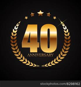 Template Logo 40 Years Anniversary Vector Illustration EPS10. Template Logo 40 Years Anniversary Vector Illustration