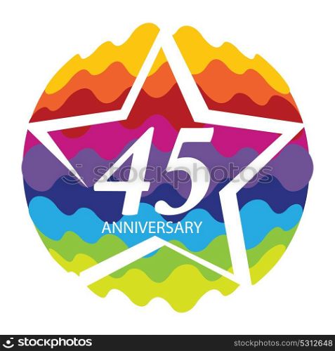 Template Logo 45 Anniversary Vector Illustration EPS10. Template Logo 45 Anniversary Vector Illustration
