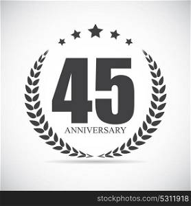 Template Logo 45 Years Anniversary Vector Illustration EPS10. Template Logo 45 Years Anniversary Vector Illustration