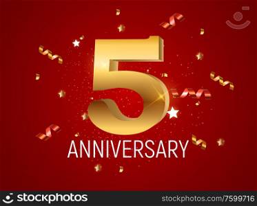 Template Logo 5 Years Anniversary Vector Illustration EPS10. Template Logo 5 Years Anniversary Vector Illustration