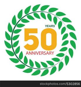 Template Logo 50 Anniversary in Laurel Wreath Vector Illustration EPS10. Template Logo 50 Anniversary in Laurel Wreath Vector Illustratio