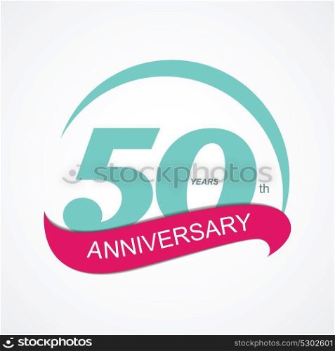 Template Logo 50 Anniversary Vector Illustration EPS10. Template Logo 50 Anniversary Vector Illustration