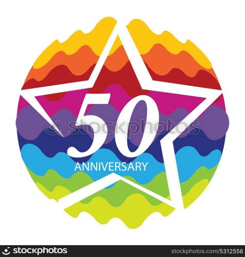 Template Logo 50 Anniversary Vector Illustration EPS10. Template Logo 50 Anniversary Vector Illustration