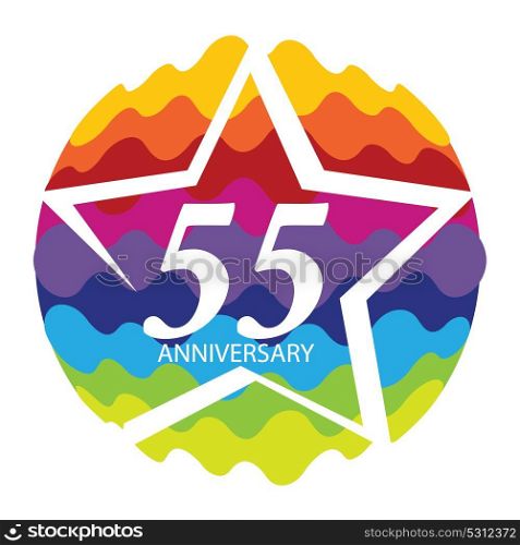 Template Logo 55 Anniversary Vector Illustration EPS10. Template Logo 55 Anniversary Vector Illustration