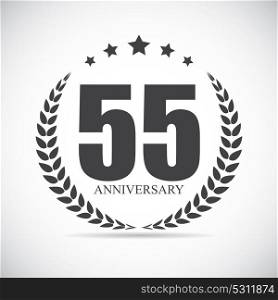 Template Logo 55 Years Anniversary Vector Illustration EPS10. Template Logo 55 Years Anniversary Vector Illustration