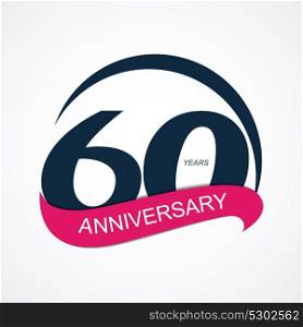 Template Logo 60 Anniversary Vector Illustration EPS10. Template Logo 60 Anniversary Vector Illustration