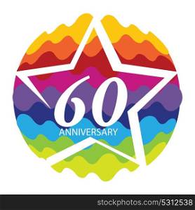 Template Logo 60 Anniversary Vector Illustration EPS10. Template Logo 60 Anniversary Vector Illustration