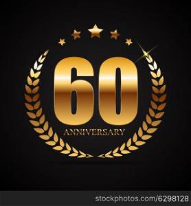 Template Logo 60 Years Anniversary Vector Illustration EPS10. Template Logo 60 Years Anniversary Vector Illustration
