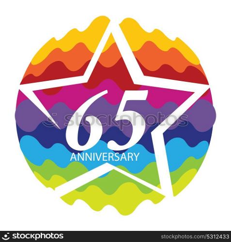 Template Logo 65 Anniversary Vector Illustration EPS10. Template Logo 65 Anniversary Vector Illustration