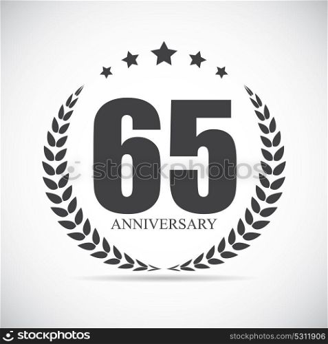 Template Logo 65 Years Anniversary Vector Illustration EPS10. Template Logo 65 Years Anniversary Vector Illustration
