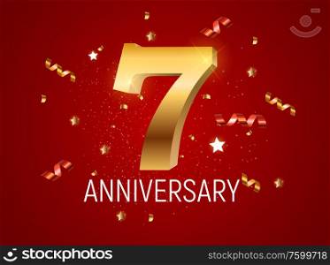Template Logo 7 Years Anniversary Vector Illustration EPS10. Template Logo 7 Years Anniversary Vector Illustration
