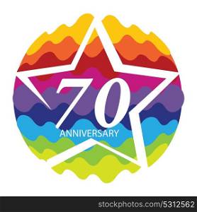 Template Logo 70 Anniversary Vector Illustration EPS10. Template Logo 70 Anniversary Vector Illustration
