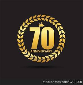Template Logo 70 Years Anniversary Vector Illustration EPS10. Template Logo 70 Years Anniversary Vector Illustration