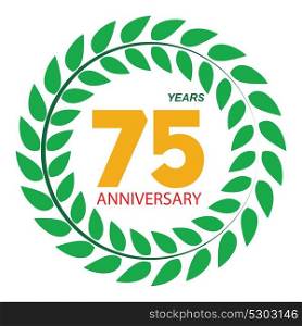Template Logo 75 Anniversary in Laurel Wreath Vector Illustration EPS10. Template Logo 75 Anniversary in Laurel Wreath Vector Illustratio