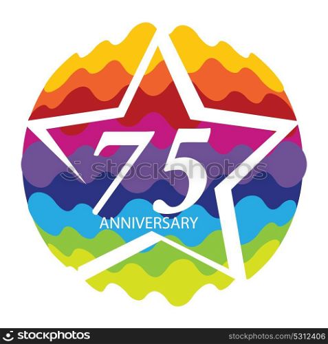 Template Logo 75 Anniversary Vector Illustration EPS10. Template Logo 75 Anniversary Vector Illustration