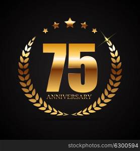 Template Logo 75 Years Anniversary Vector Illustration EPS10. Template Logo 75 Years Anniversary Vector Illustration