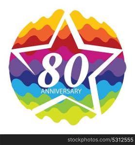 Template Logo 80 Anniversary Vector Illustration EPS10. Template Logo 80 Anniversary Vector Illustration