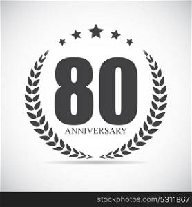 Template Logo 80 Years Anniversary Vector Illustration EPS10. Template Logo 80 Years Anniversary Vector Illustration