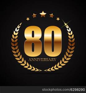 Template Logo 80 Years Anniversary Vector Illustration EPS10. Template Logo 80 Years Anniversary Vector Illustration