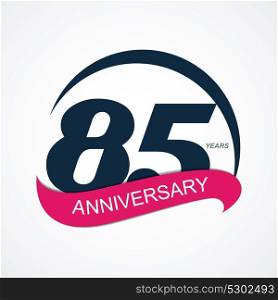 Template Logo 85 Anniversary Vector Illustration EPS10. Template Logo 85 Anniversary Vector Illustration