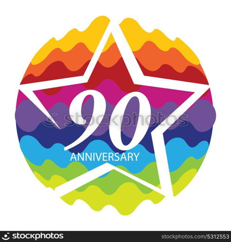 Template Logo 90. Anniversary Vector Illustration EPS10. Template Logo 90. Anniversary Vector Illustration