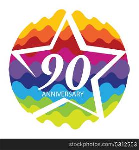 Template Logo 90. Anniversary Vector Illustration EPS10. Template Logo 90. Anniversary Vector Illustration
