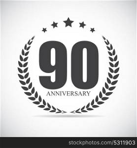 Template Logo 90 Years Anniversary Vector Illustration EPS10. Template Logo 90 Years Anniversary Vector Illustration