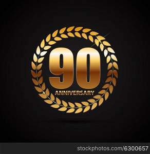Template Logo 90 Years Anniversary Vector Illustration EPS10. Template Logo 90 Years Anniversary Vector Illustration