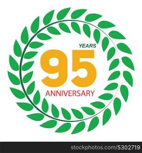 Template Logo 95 Anniversary in Laurel Wreath Vector Illustration EPS10. Template Logo 95 Anniversary in Laurel Wreath Vector Illustratio