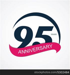 Template Logo 95 Anniversary Vector Illustration EPS10. Template Logo 95 Anniversary Vector Illustration
