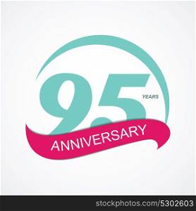 Template Logo 95 Anniversary Vector Illustration EPS10. Template Logo 95 Anniversary Vector Illustration
