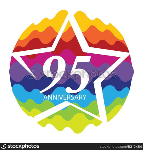 Template Logo 95 Anniversary Vector Illustration EPS10. Template Logo 95 Anniversary Vector Illustration