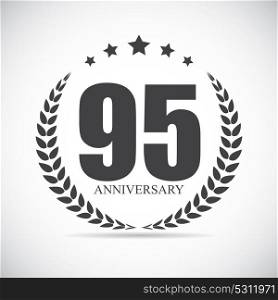 Template Logo 95 Years Anniversary Vector Illustration EPS10. Template Logo 95 Years Anniversary Vector Illustration