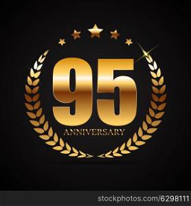 Template Logo 95 Years Anniversary Vector Illustration EPS10. Template Logo 95 Years Anniversary Vector Illustration
