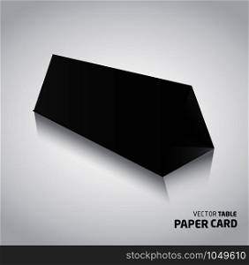 Template of paper card in black color for design. Template of paper card in black color