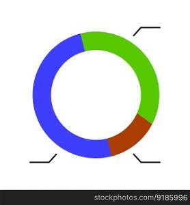 Template pie chart. Round colored business chart for presentation. Vector illustration. Template pie chart
