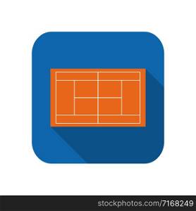 Template realistic tennis court with lines . Flat design. vector illustration. Template realistic tennis court with lines