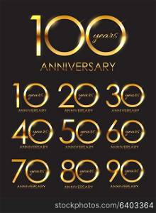 Template Set of Anniversary Vector Illustration EPS10. Template Set of Anniversary Vector Illustration