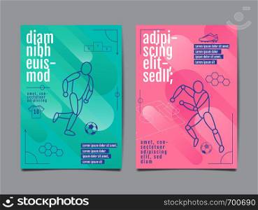 Template Sport Layout Design, Flat Design, single line, Graphic Illustration, Football, Soccer, Vector Illustration.