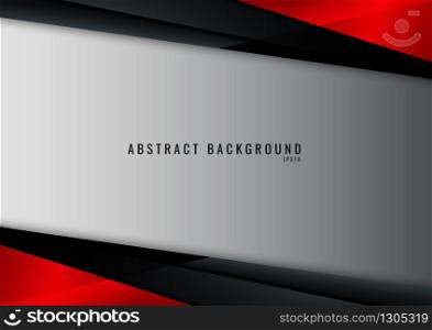 Template technology corporate concept abstract triangle geometric black and red on white background with space for your text. Vector illustration