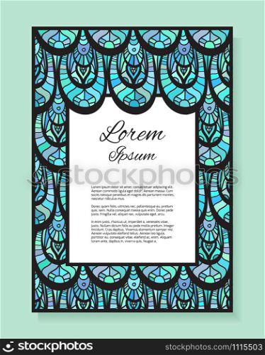 Template thank-you letter, invitation, cover with space for text and abstract background with fish scales