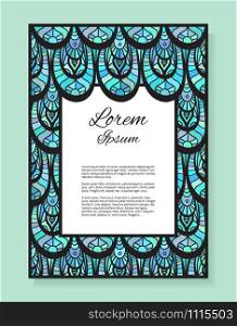 Template thank-you letter, invitation, cover with space for text and abstract background with fish scales